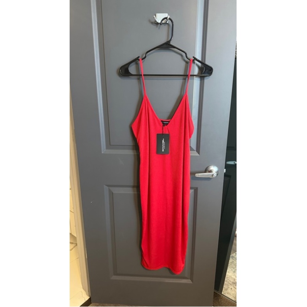 PrettyLittleThing Red Midi Dress